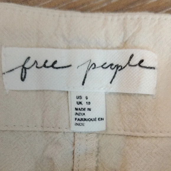 Free People Cream High Waist Textured Shorts - Picture 2 of 3